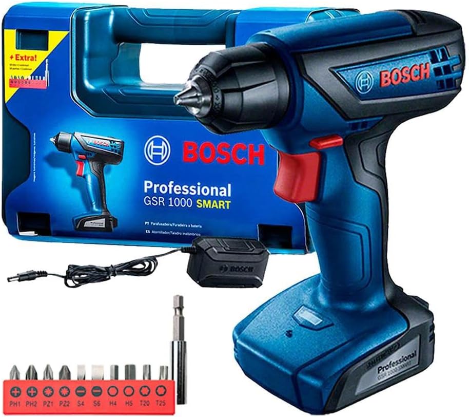 Bosch Furadeira Parafusadeira GSR 1000 Smart, Com Acessórios, 12 Volts — foto 1