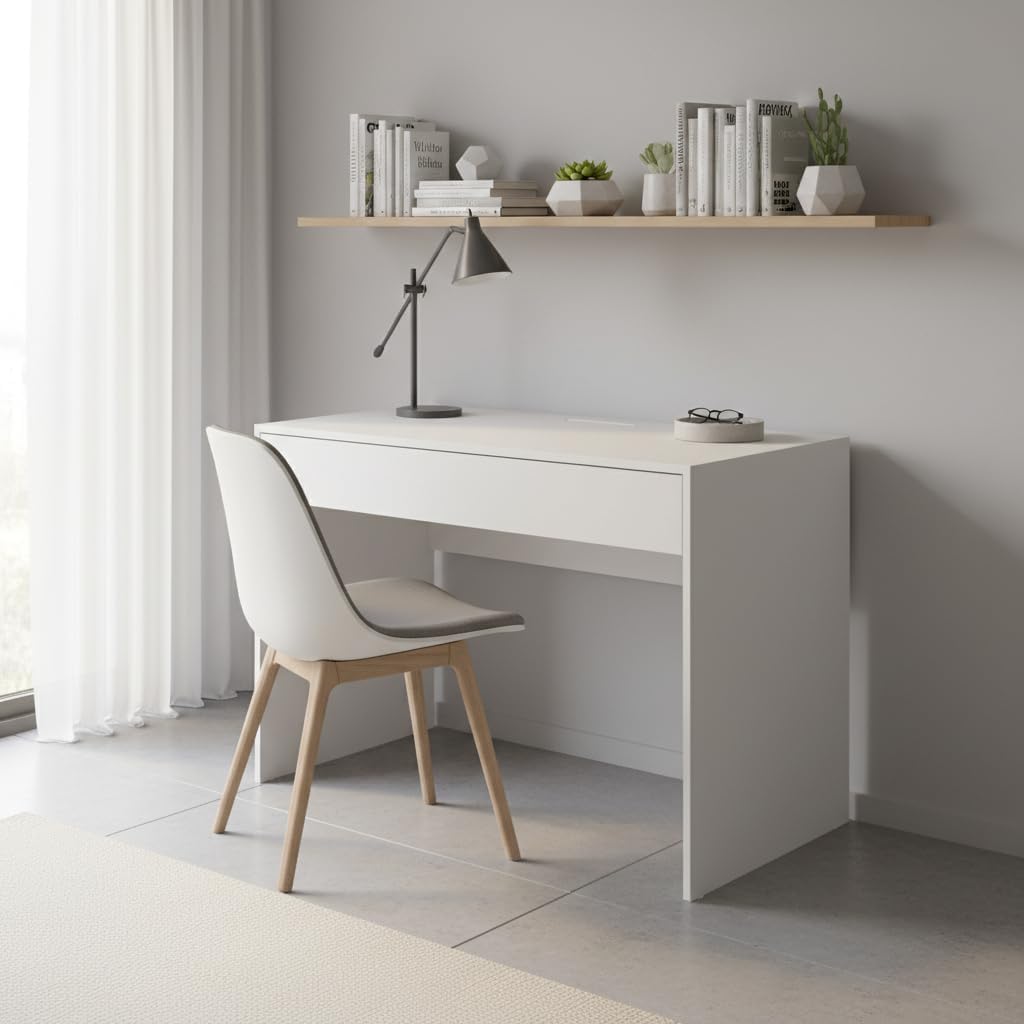 Escrivaninha Multifuncional com Gaveta Mesa Compacta para Quarto (BRANCO) — foto 1