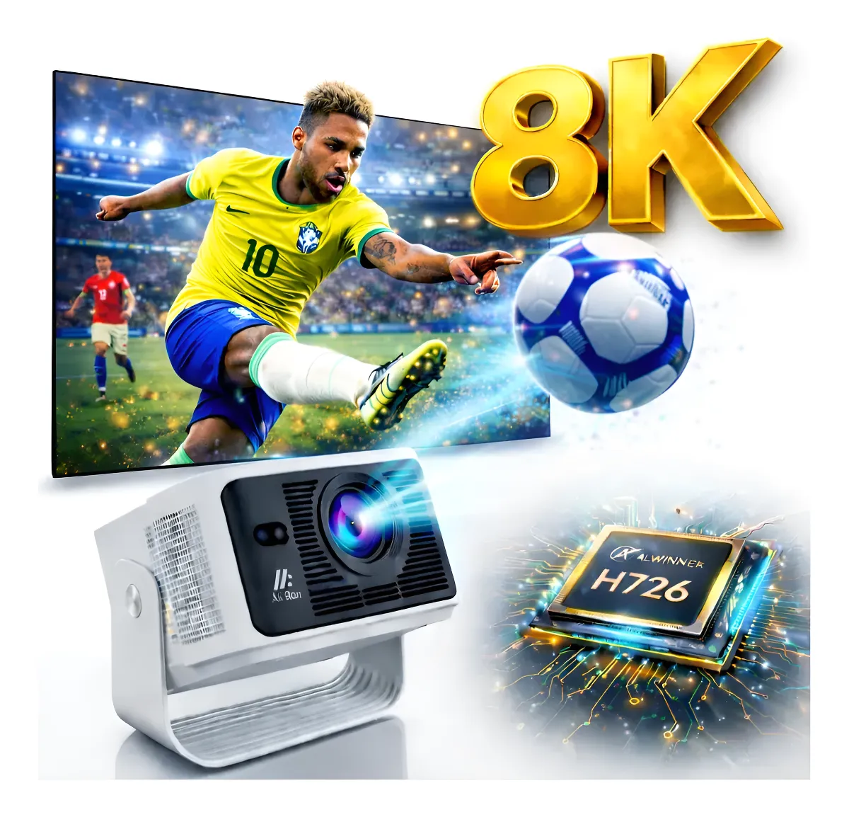 Mini Projetor Smart Portátil Hy350 8k Android Bluetooth 110v — foto 1