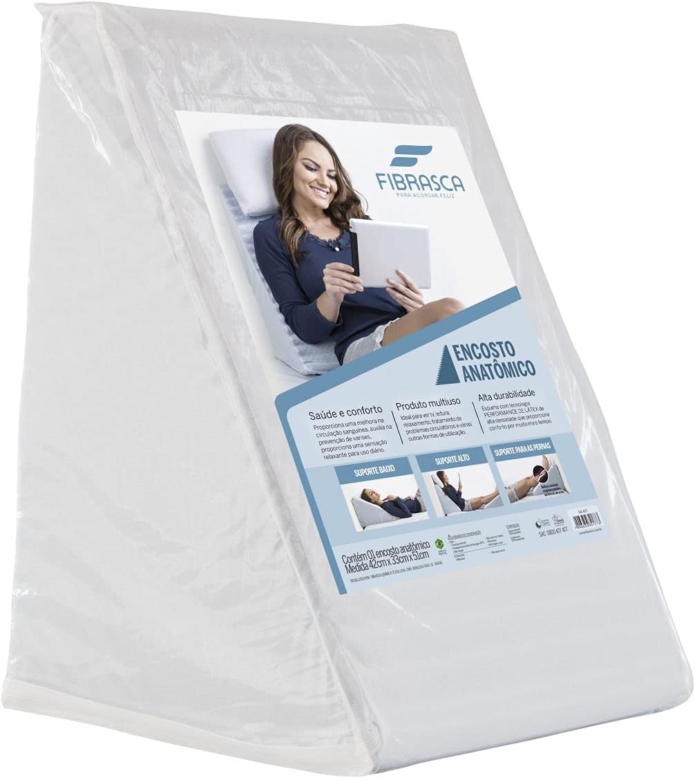 Travesseiro Triangular Encosto Anatômico – Branco - Fibrasca — foto 1
